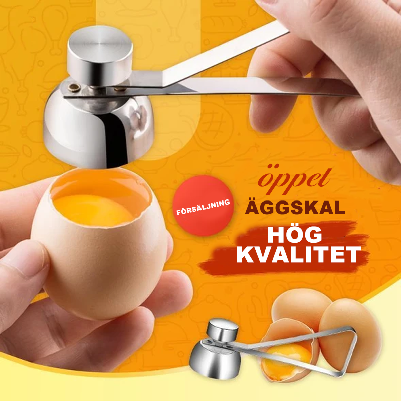 "Äggskalsöppnare i rostfritt stål för köket, silverfärgad, elegant och hållbar, skär ägg perfekt."