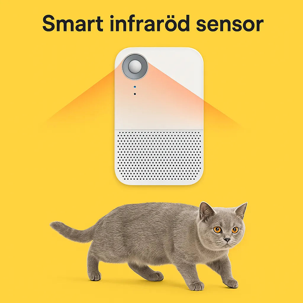 Automatisk Airclean luftrenare, diskret och effektiv lösning mot kattlådeodör.