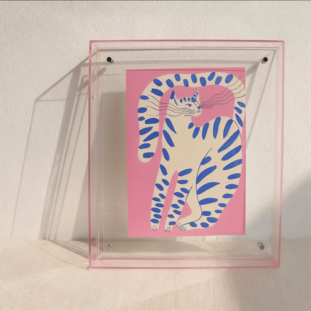 Levande neon fotoram av akryl, ett retro statement för din moderna inredning.