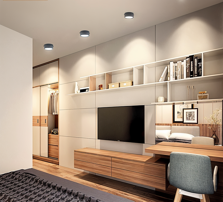 Rund LED taklampa AluminBeam, ger stilfull och energisnål belysning.