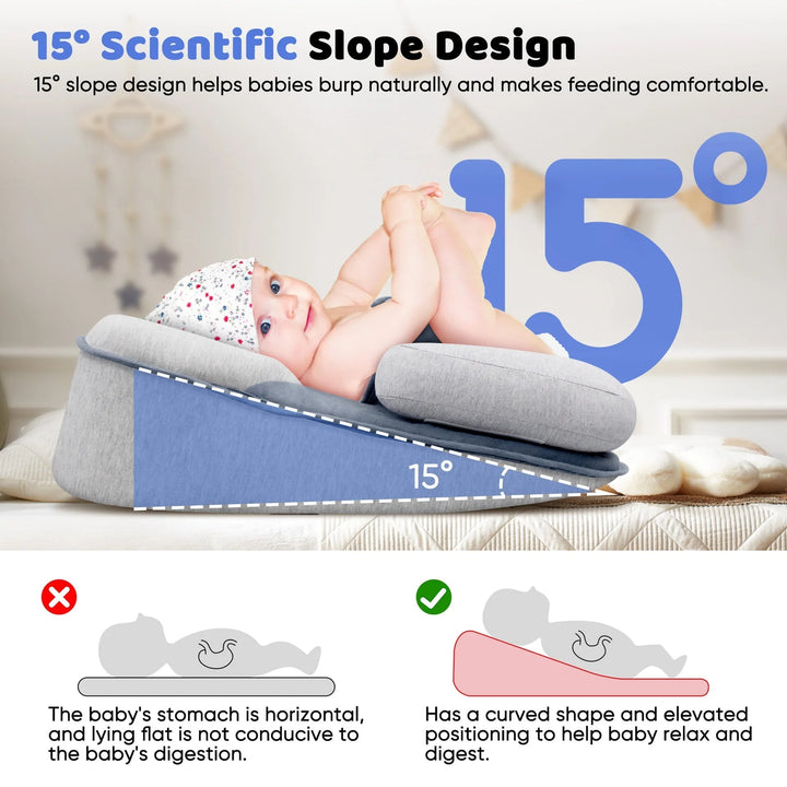 Sovande spädbarn i anti-reflux baby lounger, ger lugn och stöd för bättre sömn.
