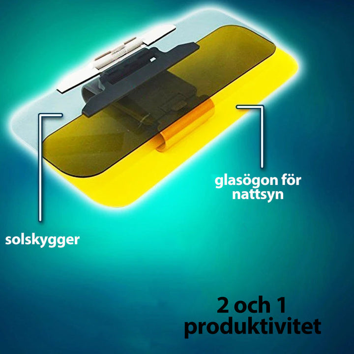 "Antireflex solskydd för bilruta, skyddar mot bländning och skadliga strålar, förbättrar komfort och säkerhet vid körning."