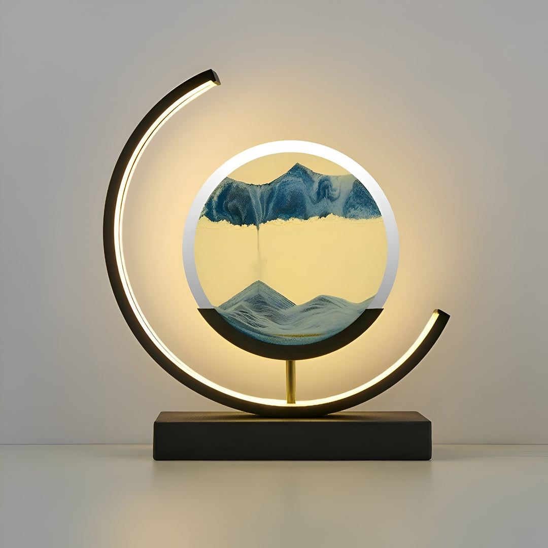 Modern Sand Glow LED-bordslampa. Appstyrd & dimbar, visar dynamiska sandlandskap för avkoppling i ditt hem.