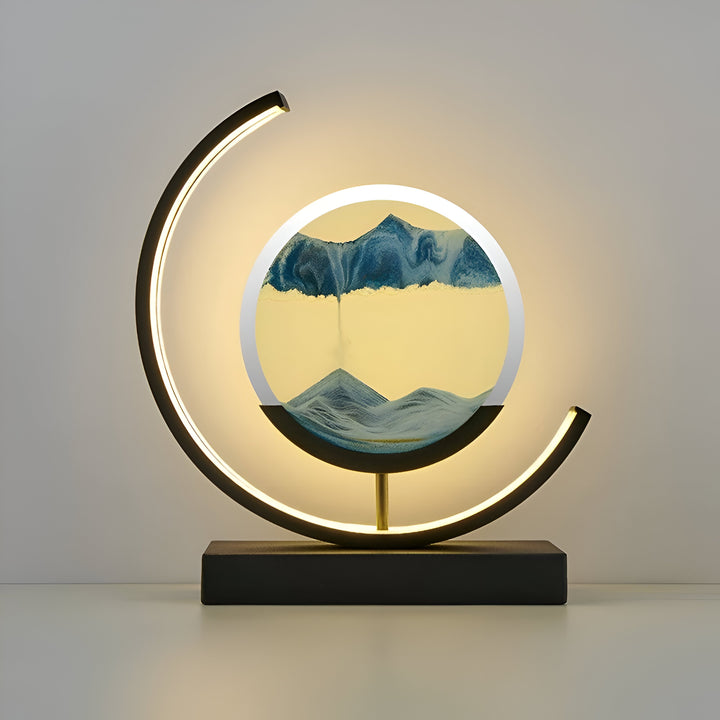 Modern Sand Glow LED-bordslampa. Appstyrd & dimbar, visar dynamiska sandlandskap för avkoppling i ditt hem.