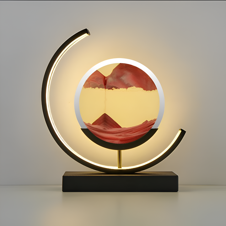 Appstyrd Sand Glow sandlampa, en dekorativ bordslampa som ger dimbart LED-ljus & lugnande sandrörelser.