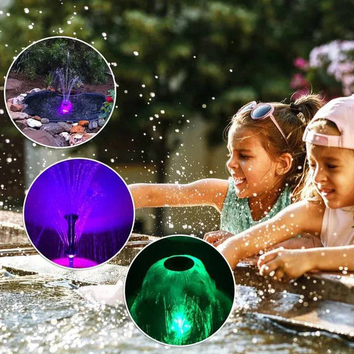 Kompakt AquaFlex Pro pump för dammar och fågelbad, enkel att installera och skapa en dekorativ vattenfunktion i trädgården.