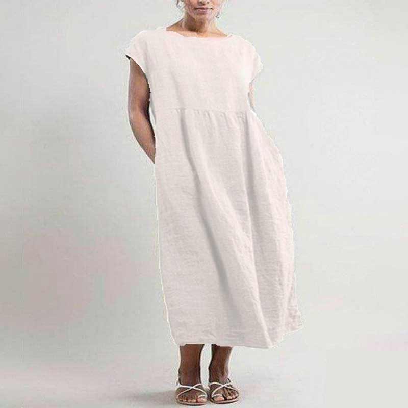 "Ärmlös sommarklänning för kvinnor med ficka i A-linje, lätt polyester, chic stil, flera färger, smickrande passform."