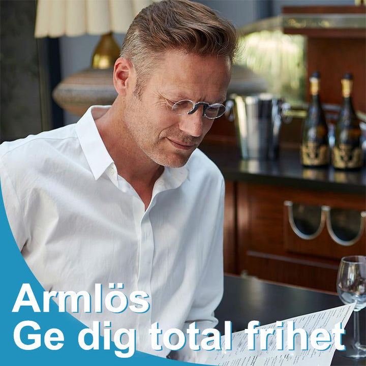 "Armlösa retrostil läsglasögon med multifokala linser i röd, blå, svart, orange, vit, grå för stil och komfort."