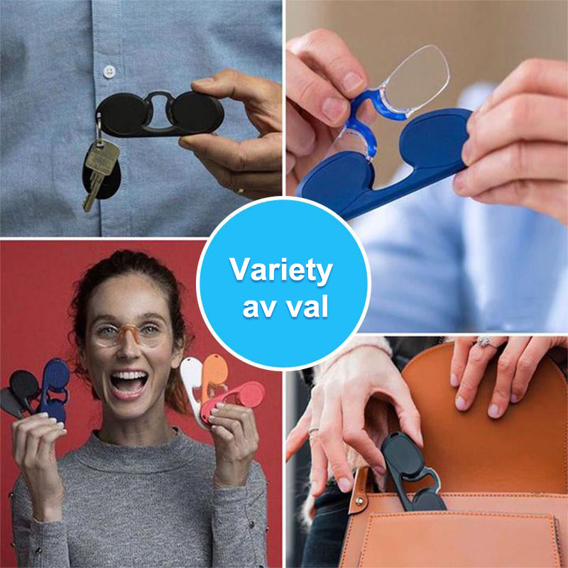 "Armlösa retrostil läsglasögon med multifokala linser i röd, blå, svart, orange, vit, grå för stil och komfort."