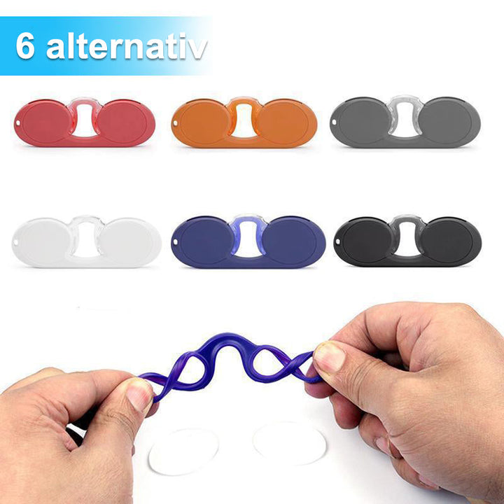 "Armlösa retrostil läsglasögon med multifokala linser i röd, blå, svart, orange, vit, grå för stil och komfort."