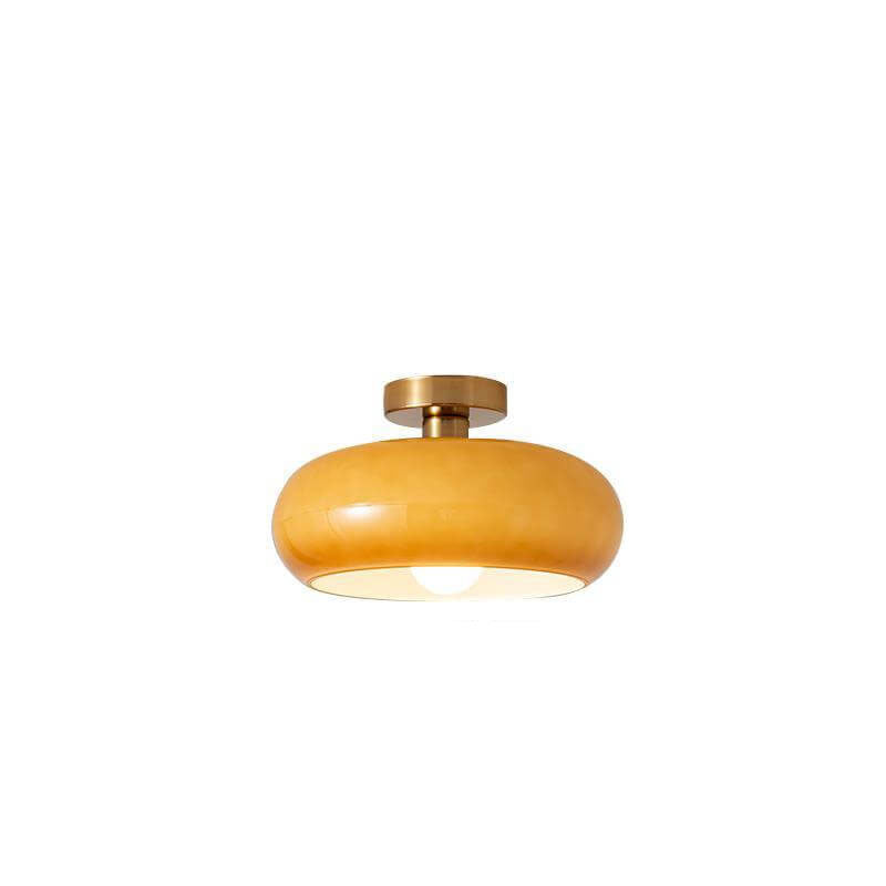 Takmonterad Art Deco lampa, rund. Vacker belysning för vardagsrum eller elegant hallinredning.