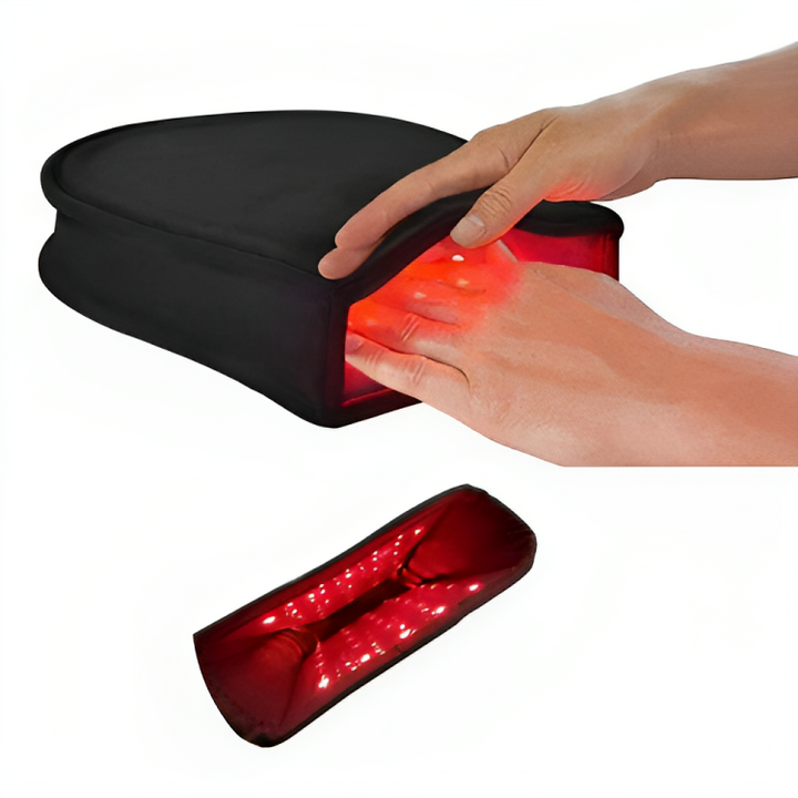ArthroGlow handskar för artritsmärta, med infraröd ljusterapi för leder & rehab.