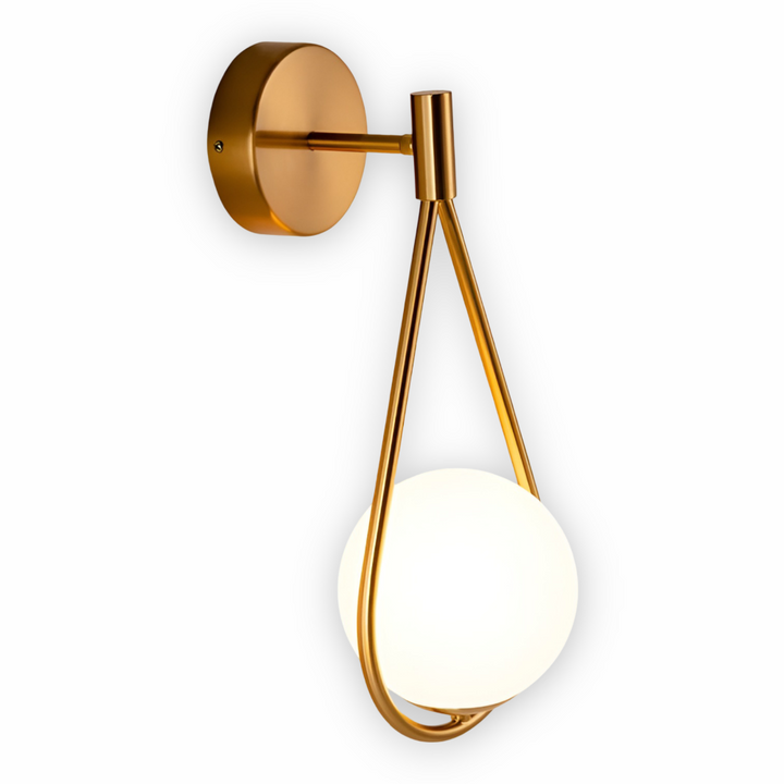 Exklusiv ArtLoop vägglampa, droppformad design, modern LED-belysning som accent i hemmet.