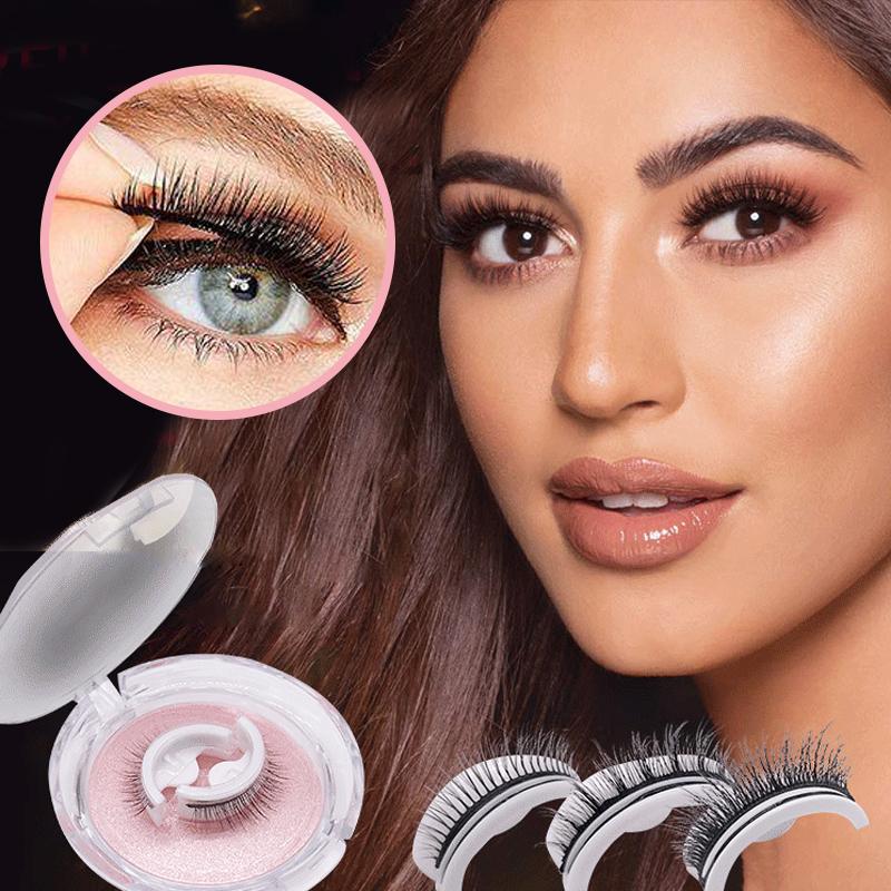 "Återanvändbara självhäftande ögonfransar, naturligt fluffiga, inga lim krävs, för glamorös ögonmakeup, skönhetsprodukt."