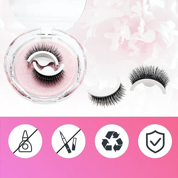 "Återanvändbara självhäftande ögonfransar, naturligt fluffiga, inga lim krävs, för glamorös ögonmakeup, skönhetsprodukt."