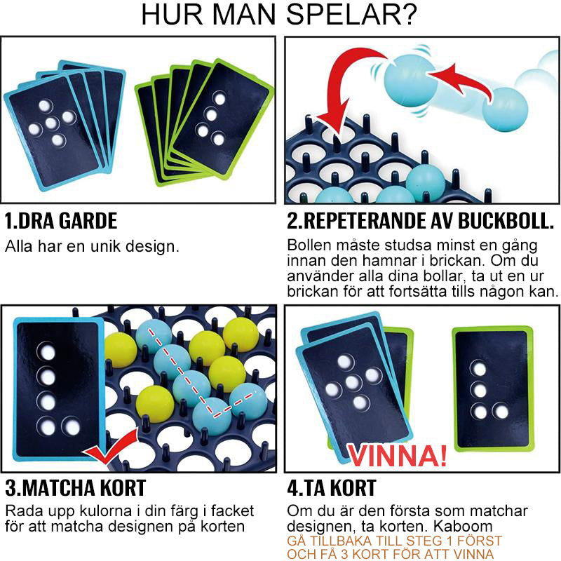 "Återanvändbart festspel med rutnät och bollar, idealiskt för familjelekar, skapar skratt och utmaningar för alla åldrar."