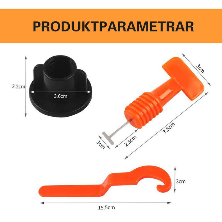 "Återanvändbart kakel nivåsystem, jämnt golv och vägg, verktyg för perfekt kakelsättning, DIY, 50 komponenter, specialnyckel.