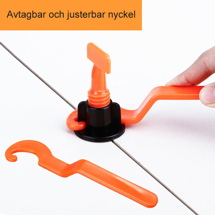 "Återanvändbart kakel nivåsystem, jämnt golv och vägg, verktyg för perfekt kakelsättning, DIY, 50 komponenter, specialnyckel.