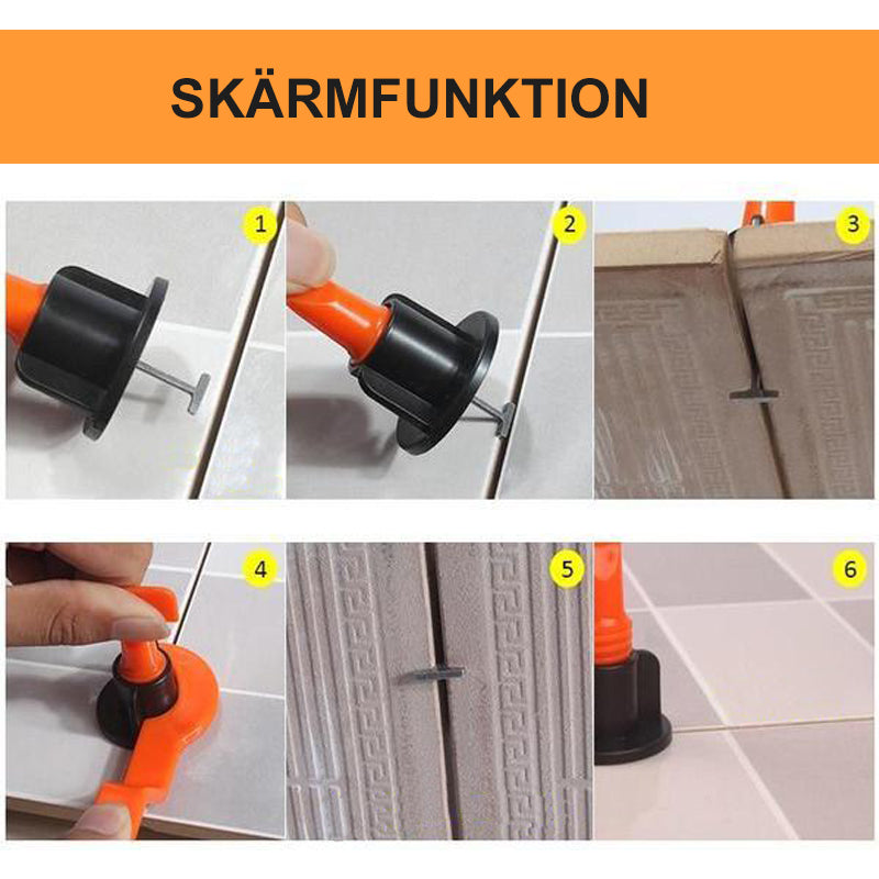 "Återanvändbart kakel nivåsystem, jämnt golv och vägg, verktyg för perfekt kakelsättning, DIY, 50 komponenter, specialnyckel.