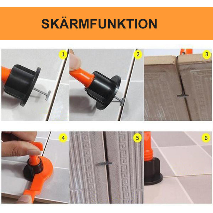 "Återanvändbart kakel nivåsystem, jämnt golv och vägg, verktyg för perfekt kakelsättning, DIY, 50 komponenter, specialnyckel.