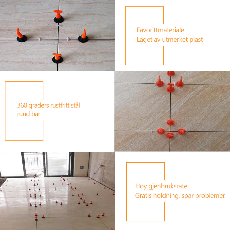 "Återanvändbart kakel nivåsystem, jämnt golv och vägg, verktyg för perfekt kakelsättning, DIY, 50 komponenter, specialnyckel.