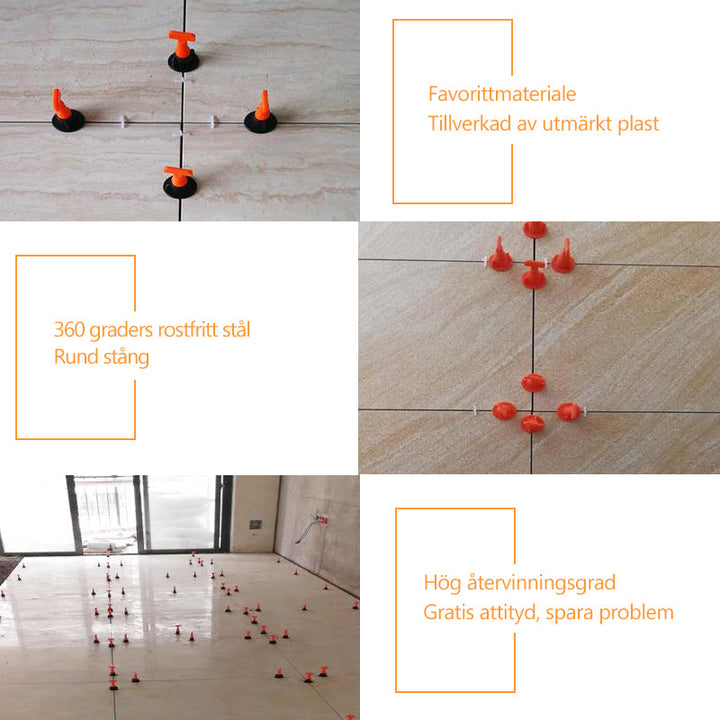 "Återanvändbart kakel nivåsystem, jämnt golv och vägg, verktyg för perfekt kakelsättning, DIY, 50 komponenter, specialnyckel.