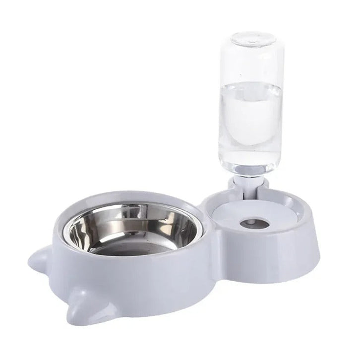 Automatisk 2-i-1 matskål med vattendispenser, underlättar utfodring av katt och hund. Alltid fräscht vatten.
