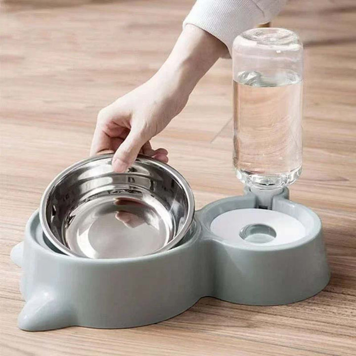 Hundmatskål och vattendispenser automatisk 2-i-1. Håller mat och vatten fräscht för din hund.