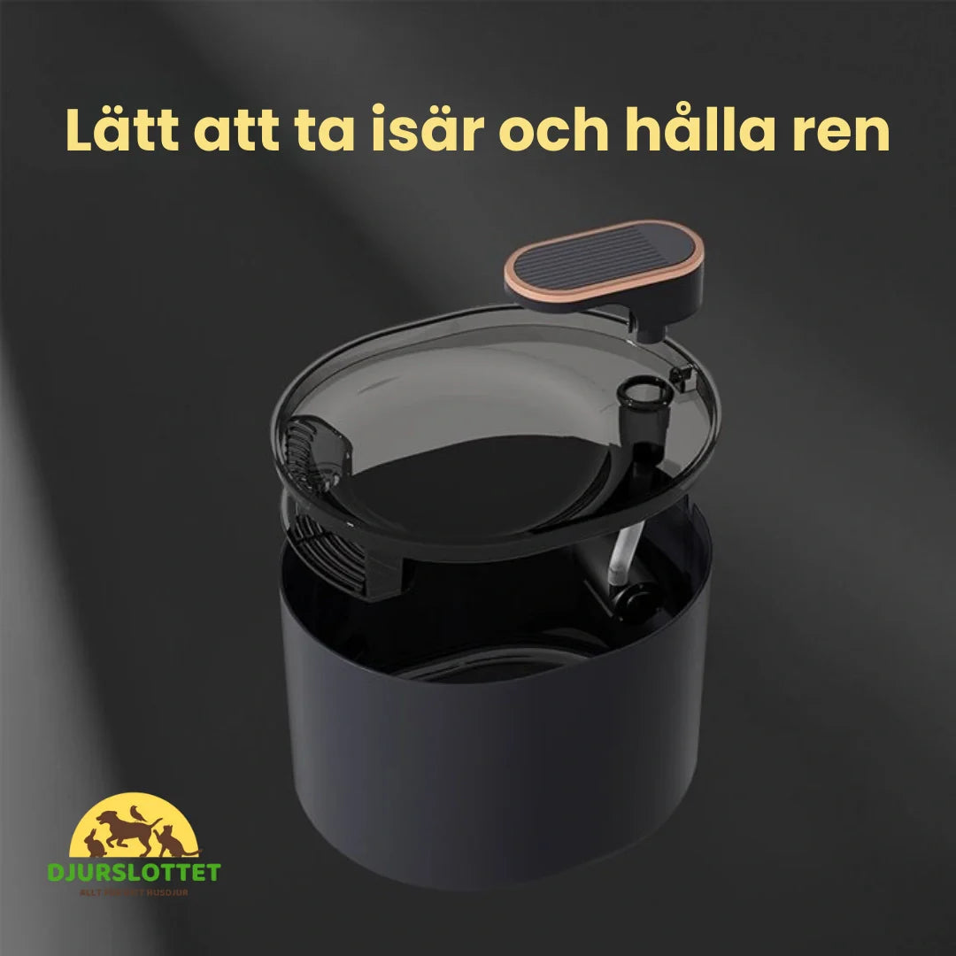 Tyst hundfontän & kattfontän. Automatisk vattenautomat med kolfilter för ständigt friskt vatten.
