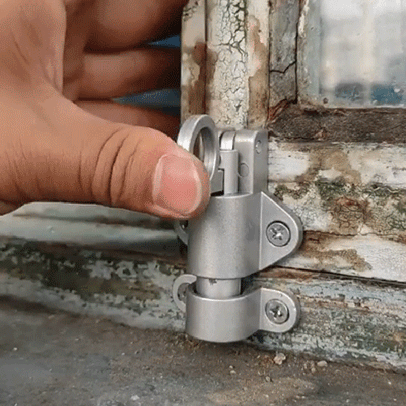 "Automatisk fjäderspärr i aluminium för hem, stilren design, säker stängning av dörrar, i vitt, svart eller silver."