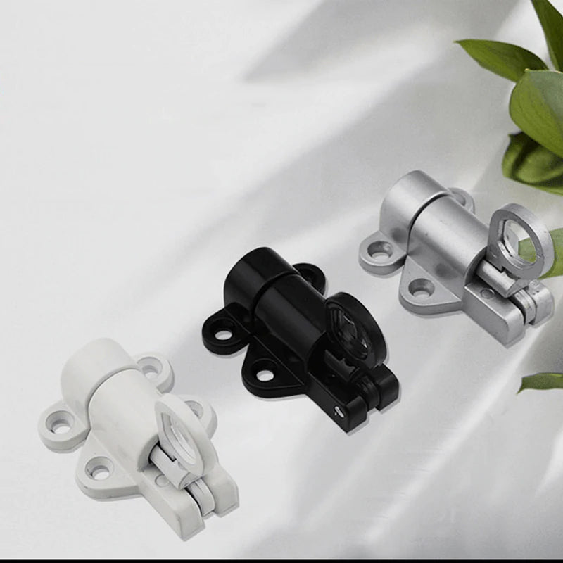 "Automatisk fjäderspärr i aluminium för hem, stilren design, säker stängning av dörrar, i vitt, svart eller silver."