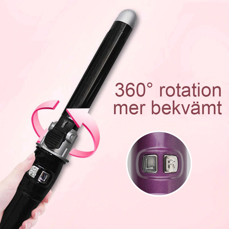 "Automatisk roterande locktång med turmalin keramisk beläggning för silkeslena lockar, justerbara temperaturer, styling"