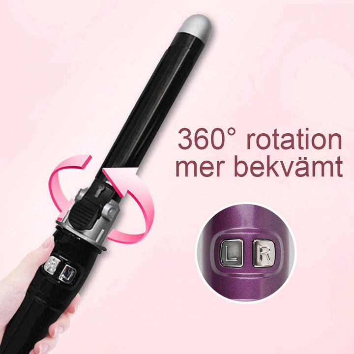 "Automatisk roterande locktång med turmalin keramisk beläggning för silkeslena lockar, justerbara temperaturer, styling"