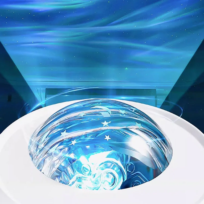 "Automatisk stjärnhimmel lampa med 3D-effekt, RGB-färger och fjärrkontroll för hemmet. Elegant och fascinerande belysning."