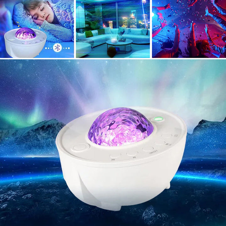 "Automatisk stjärnhimmel lampa med 3D-effekt, RGB-färger och fjärrkontroll för hemmet. Elegant och fascinerande belysning."