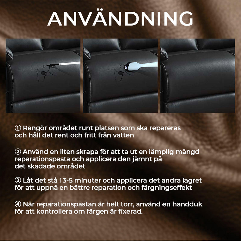 "Avancerad Läderreparationsgel för färgkorrigering av läder och vinyl, enkel applikation, mot repor och sprickor"