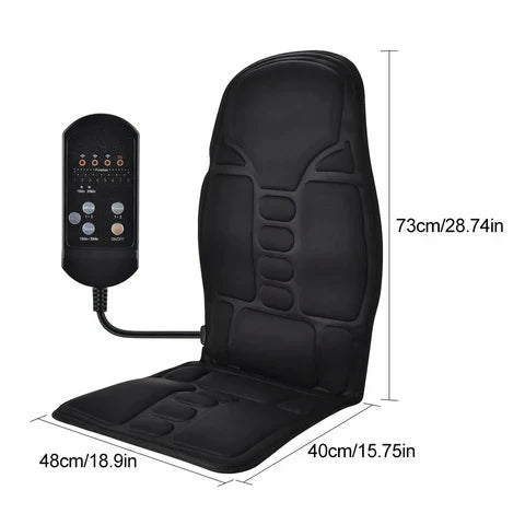 Ge din rygg en djupgående massage med denna kudde som har värme och 8 vibrationsmotorer.