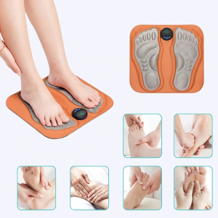 Effektiv EMS fotmassagerare designad för att lindra trötta fötter och ge snabb avkoppling var som helst.
