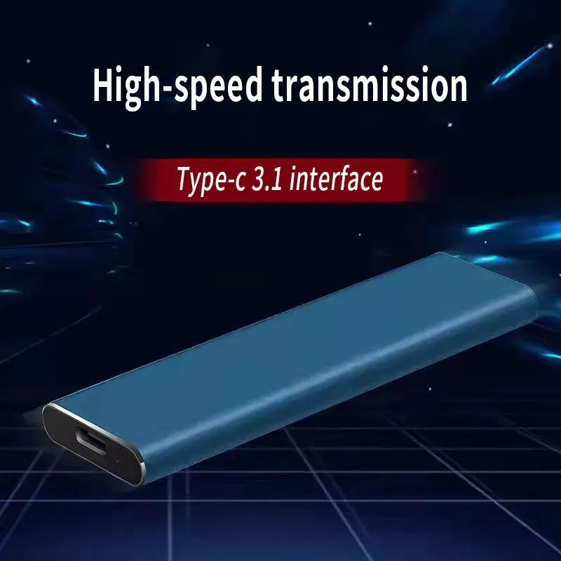 Höghastighets 4TB extern hårddisk med USB-C. Kompakt design för bärbar dataförvaring.