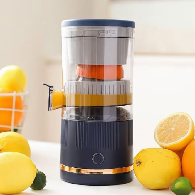 Bärbar juicepress i modern design. Idealisk för färsk juice och smoothies på språng.