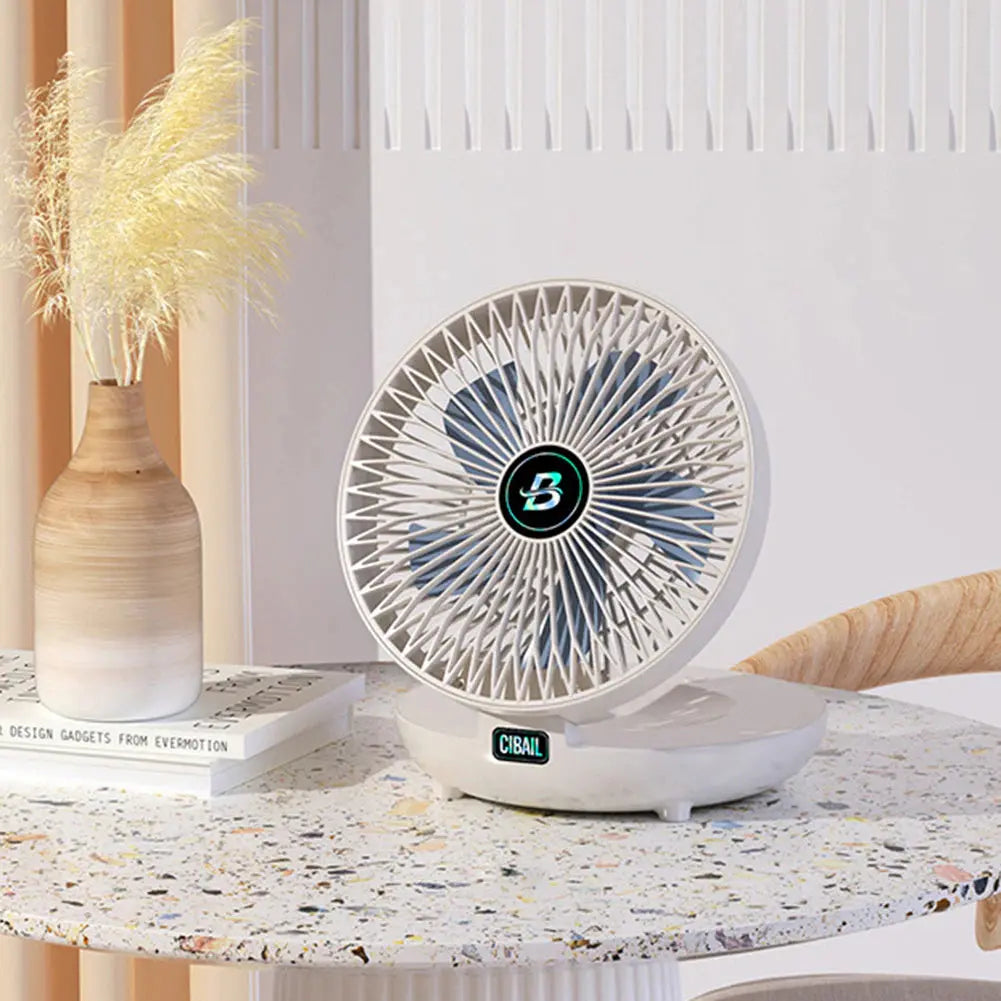 Bärbar köksfläkt för svalka och ventilation i hemmet, uppladdningsbar design.