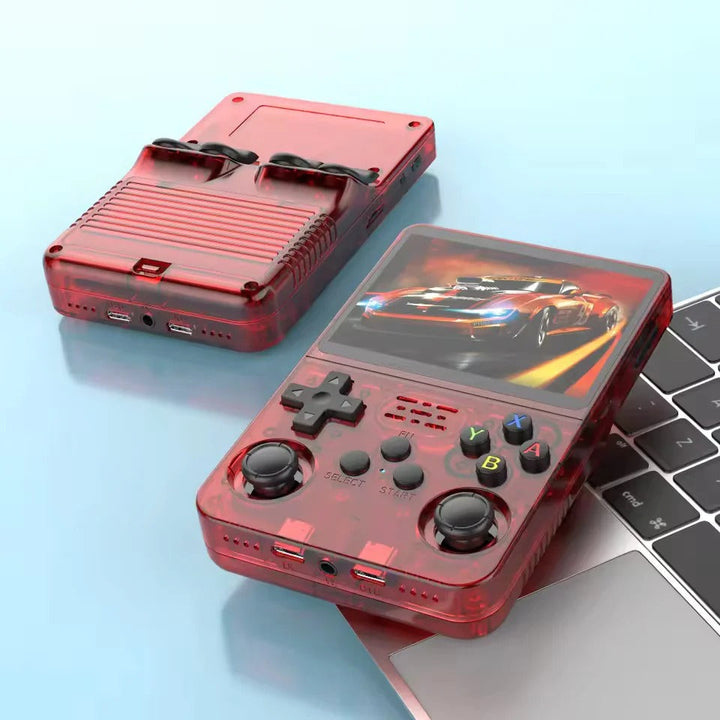 Nostalgisk bärbar spelkonsol; upplev klassiska spel med TV-utgång.