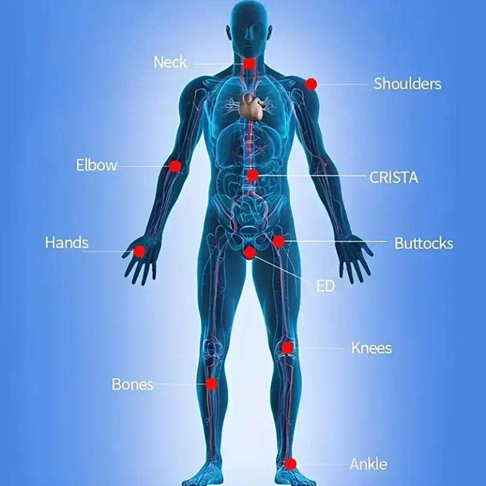 Professionell stötvågsmaskin för smärtlindring av muskler, senor & leder, bärbar design.