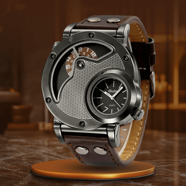 Elegant Dual Time Quartz Klocka