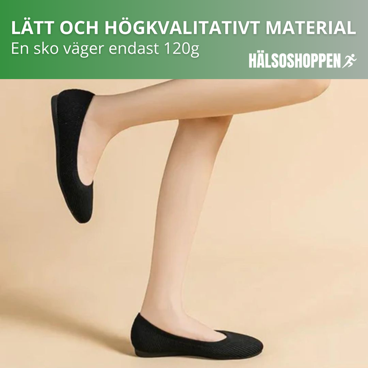 Vattenavvisande och halkfria ballerinaskor för dam, idealiska som bekväma vardagsskor.