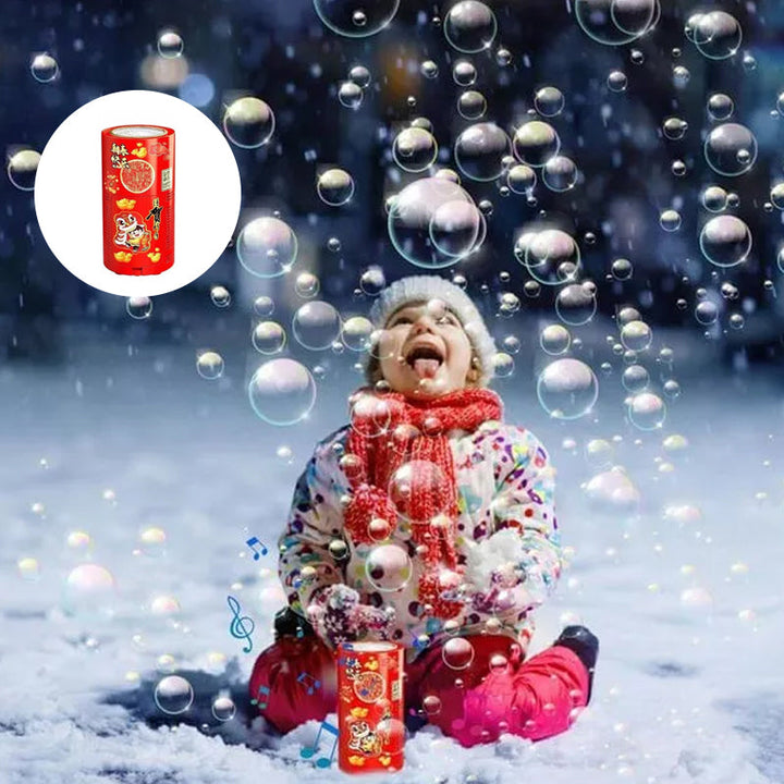 "Bärbar bubbelmaskin med 20-hålsdesign, skapar färgglada bubblor, perfekt för barnkalas och utomhuslekar."