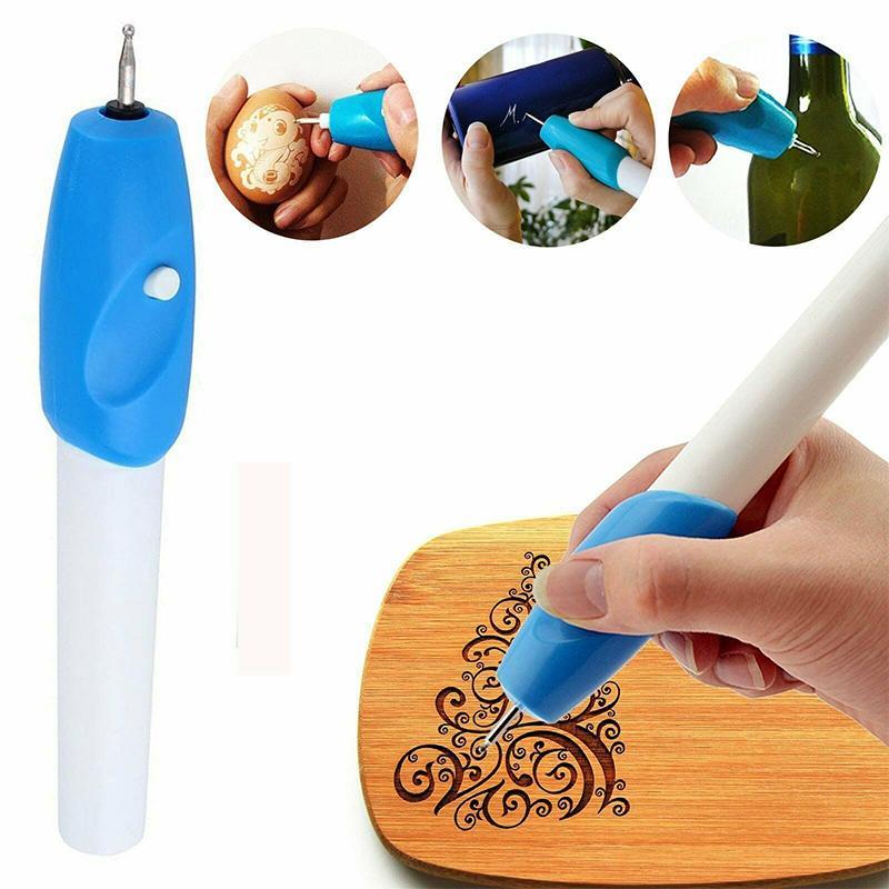 "Bärbar elektrisk gravyrpenna för exakta graveringsdetaljer på metall, trä, glas och plast. Perfekt för DIY och professionell