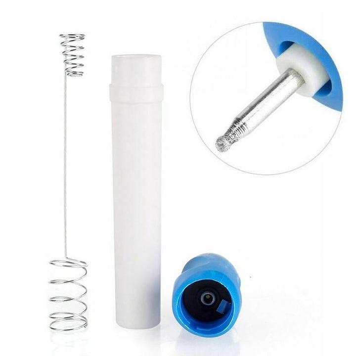 "Bärbar elektrisk gravyrpenna för exakta graveringsdetaljer på metall, trä, glas och plast. Perfekt för DIY och professionell