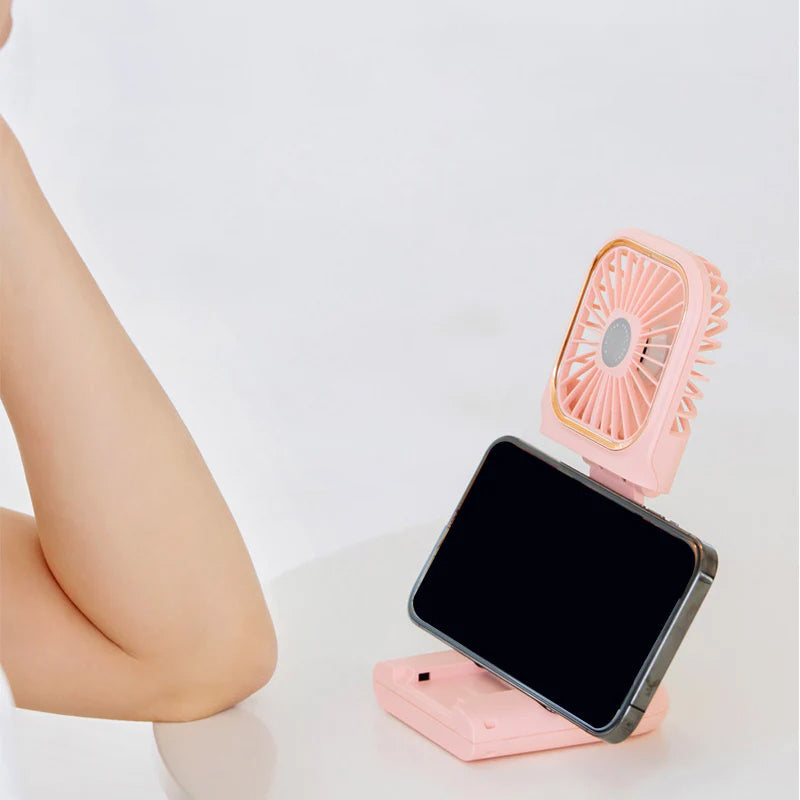 "Bärbar halsfläkt för sommar, USB-laddning, hängande design, stilren, kompakt, kylning, flera färgalternativ."