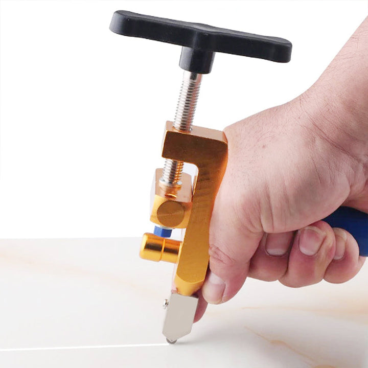 "Bärbar integrerad kakelskärare för DIY-projekt, kompakt design, skarp skärkniv, minskar skaderisk vid kakel och glas."